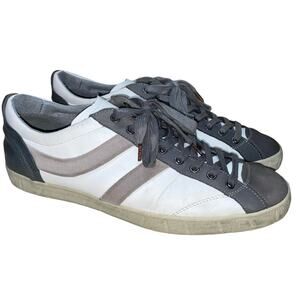 BOSS Hugo Boss White Gray Leather Sneakers    Size: EU 43 US 10